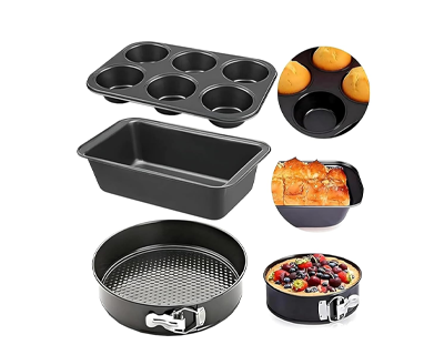 PureBake Premium Sgs Certified Cake Baking Combo 4 Baking Set Includes Round Cake Tin