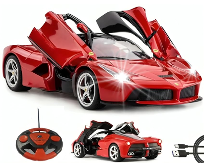 Big Size Rechargeable Racing Car with Remote Control Sports with Openable Doors High Performance Rc Car with Led Lights for Kids Super Sports Car for Kids Speed Rc Toy