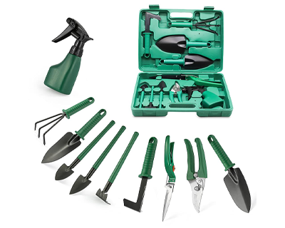 Gardening Tools for Home Gardening Kit Set Plant Care Including Anti-Rust Trowel Fork with Portable Storage Case