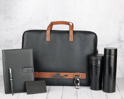 Personalised 7 in 1 Corporate Gift Set which Includes Diary,Keychain, Bottle,Cardholder ,Metal Pen,Laptop Bag & Tumbler. Gift Set for, Employee of The Month, Corporate Gift for Clients .