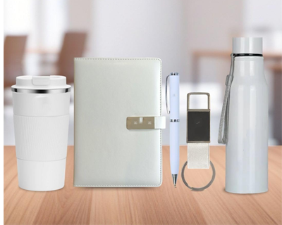 Giftana Personalized Notebook Diary, Water Bottle, Tumbler 510ml, Keychain with Pen Gift Set, 5 in 1 Personalized Gifting Items for Husband, Father, New Year Corporate Gifts for Employee