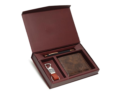 Pen & Keychain Gift Set for Men | Luxury Leather Slim Wallet with Executive Pen & Stylish Key Holder