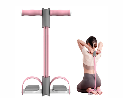 Fitness Tension Rope with Wider Pedal, 6-Tube Elastic Yoga Pedal Puller Resistance Band, Pull Reducer Training Bands