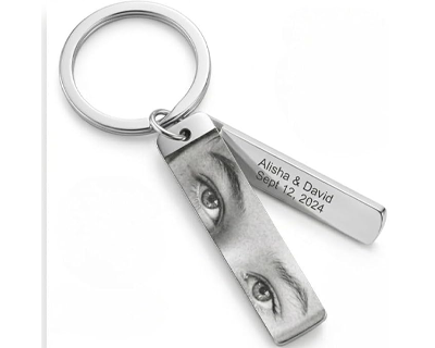 Personalized Photo Keychain - Custom Laser Engraved Picture Keychain for Men & Women