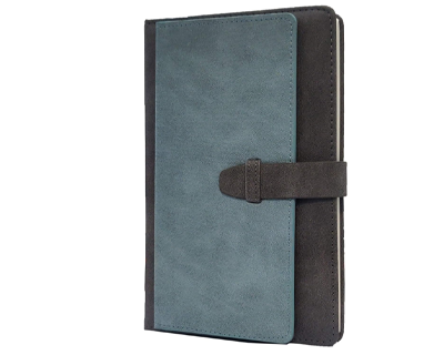 AccuPrints A5 Diary Grey Green Hard Bound Size 5.8 x 8.3 inches Notebook Diary Canvas Cover with Belt Lock Pages 200 for Office