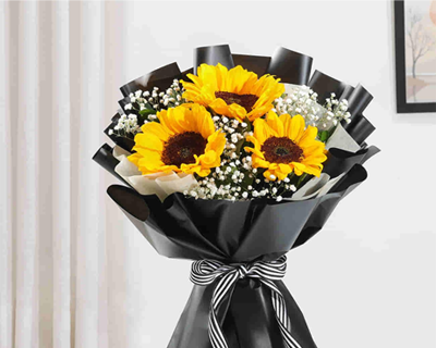 Golden Glow 4 Sunflowers Bouquet