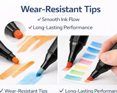 Colorful Art Markers Sketch Pens With Carrying Case For Painting Sketching Calligraphy Drawing