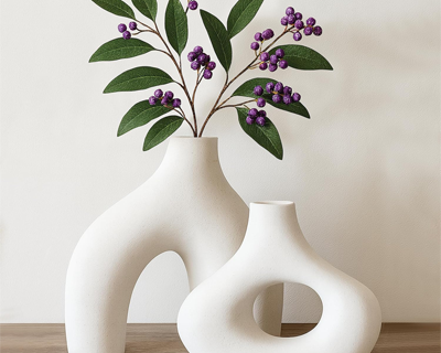 Decorative Unique Modern Vase for Dried Flowers & Pampas Grass | Vases for Modern Home Decor