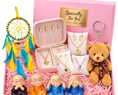 Premium Gift Set Hamper for Mother Day, Girls,Women,Best Friend,Sister,Wife,Girlfriend Birthday Anniversary items Dream Catcher Cute Buddha Monks set