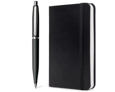 Sheaffer Gift Set VFM Ballpoint Pen With A6 Notebook Matte Black With Chrome Trims | Premium Pen Gift Sets