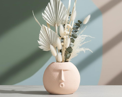 Face Ceramic Vase for Home Décor | Office or Living Room
