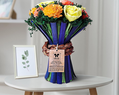 Home Fragrances Artificial Flowers self Standing Yellow Flower Boquet
