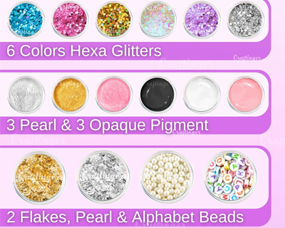 Craftinger DIY 85 Pcs Pro Resin Art Kit with 200 Gm Resin and Coasters Alphabet Keychain Earring Making Kit