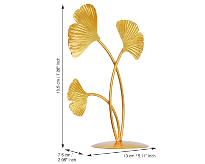 Premium Iron Gold Plated 3 Leaf Shape Decoration Table Stand for Home and Living Room Decor