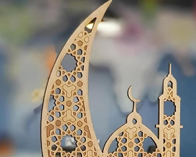 Cliths Wooden Ramadan Moon Decor Eid Mubarak Table Decoration Islamic Home Decor Muslim Festival