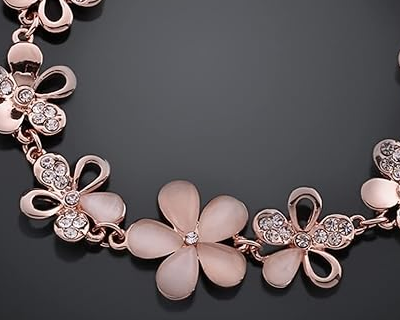 Bracelets for Women Stylish Rose Gold Plated Crystal Bracelet Bangle Jewellery for Girls and Women