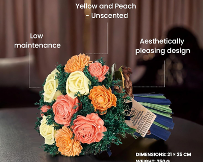Home Fragrances Artificial Flowers self Standing Yellow Flower Boquet