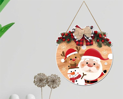 Webelkart Premium Merry Christmas Printed Wall Hanging/Door Hanging For Home And Christmas Decorations Items- Christmas Gift Items