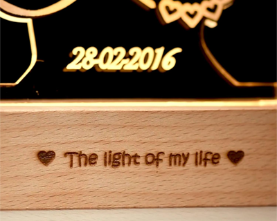anniversary Gift for Wife - 3D Illusion Heart Lamp