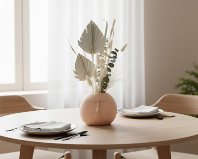 Face Ceramic Vase for Home Décor | Office or Living Room