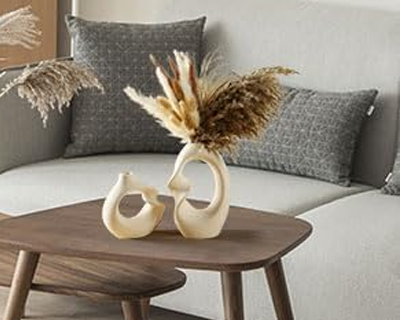 Decorative Donut Vase for Dried Flowers & Pampas Grass