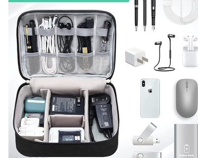 Seagull Flight of Fashion Nylon 2 Layer Gadget Organizer Case,Electronic Accessories Bag,Tech Organizer Pouch for Hard Disk,Pen Drive for Home