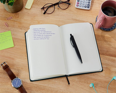 Diary with Ribbon Bookmark & Pen