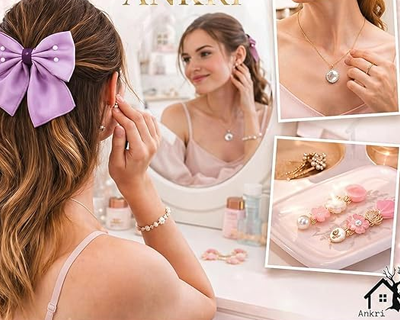 Hair Accessories Set, Hair Bow, Jewellery Set, Bow, Necklace Earrings Combo