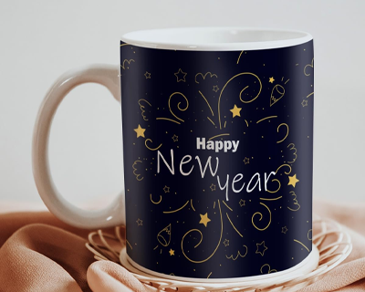 Chocolate Combo New Year Gift for Girlfriend, Boyfriend,Husband,Wife,Parents & Friends Printed Cushion Cover with Filler, Coffee Mug, Chocolate and Greeting Card