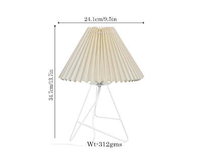 Metal Table Lamp with Fabric Shade, Bedside Lamp Gift