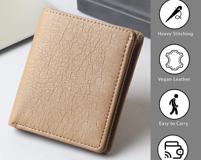 Vegan Leather Wallet for Men & Women | 6 Card Slots | ID Window | Coin Pocket | 2 Hidden & 2 Currency Compartments