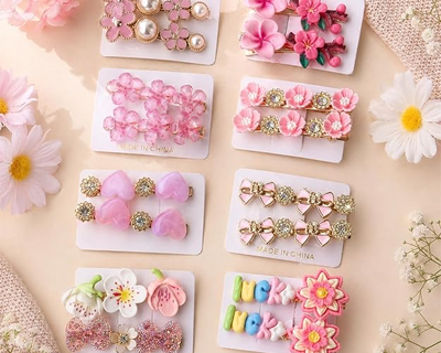 Hair Accessories Set, Hair Bow, Jewellery Set, Bow, Necklace Earrings Combo