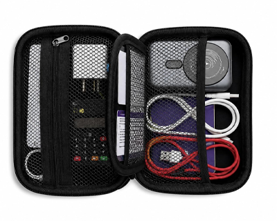 TechMate Gadget Organizer Case | Travel Electronics Accessories Bag for Charger, Cables, Power Bank, Earphones & Hard Drive