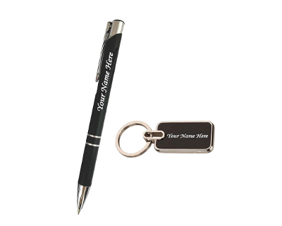 Personalized Diary, Metal Pen & Keychain Set | Size A5-192 Page Writing Journal | Engraved Gift Set for Office, Corporate Events, Diwali, Christmas & Special Occasions