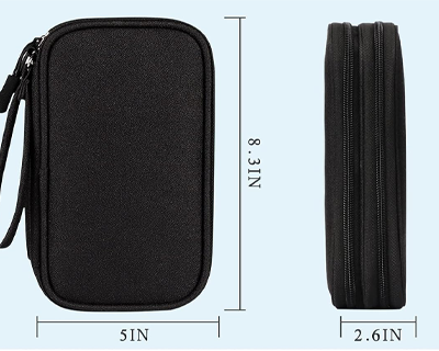 8.3x5 Inch Tech Pouch Organizer with 1 Year Warranty