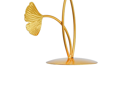 Premium Iron Gold Plated 3 Leaf Shape Decoration Table Stand for Home and Living Room Decor