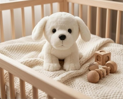 White Fur Dog Stuffed Plush Toy – Soft Premium Puppy Gift for Kids