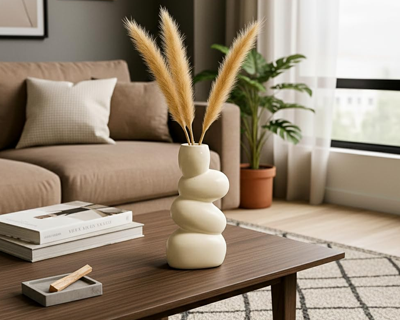 Unique Shape, Ceramic Vase for Living Room, Home Decoration Items for Living Room