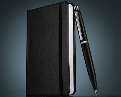 Sheaffer Gift Set VFM Ballpoint Pen With A6 Notebook Matte Black With Chrome Trims | Premium Pen Gift Sets