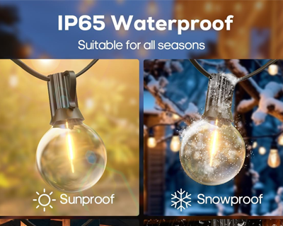 String Lights for Outside 25 FT, Outdoor Lights for Patio with 25 + 1 Shatterproof LED Edison Bulbs