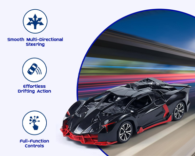 Jam & Honey Remote Control Car for Kids | High-Speed RC Car with Rechargeable Lithium Battery | Type-C Charging | LED Headlights