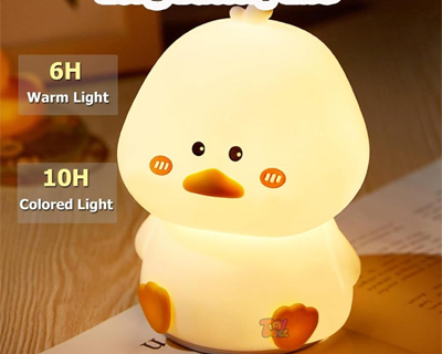 Silicone Duck Night Light for Kids – Rechargeable Touch Led Lamp | Color Changing, Soft Bedside Light