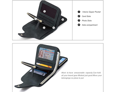 Women's Vegan Leather Tri-fold Fashion Card Coin Holder Small Wallet