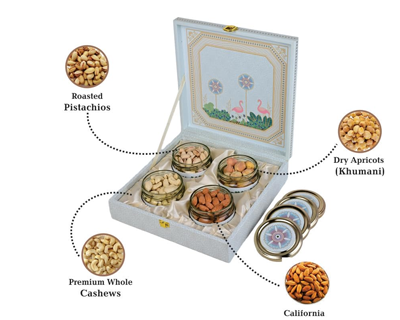 Riwaz Luxury Pink Fairy Dry Fruit Gift Box | Premium Almonds, Cashews, Pistachios & Khumani | Elegant Designer Hamper
