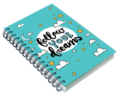 AccuPrints wiro Hard bound Size -A5 (6 by 9 inch) Notebook Diary Ruled 200 pages-Notebook Diary