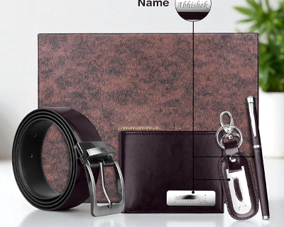 The Wallet Store Personalised Leather Gift Set for Men