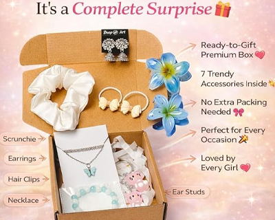 Jewelry Combo Gift Set for Women Girls with Storage Box – Butterfly Pendant Necklace
