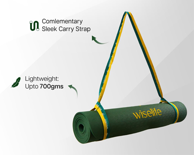 Wiselife True Alignment Yoga Mat + Sleek Yoga Strap For Men And Women