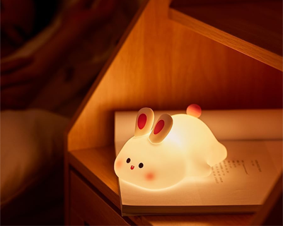 Kids Cute Little Rabbit Touch Silicone Night Lamp